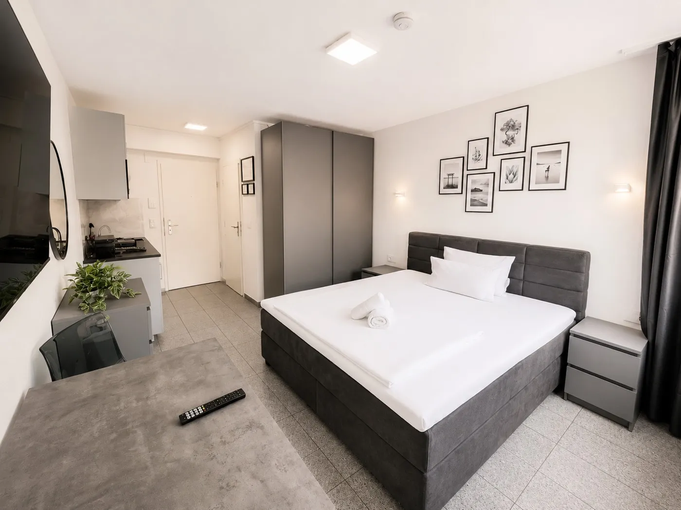 Komfort-Apartment mit Boxspringbett und Küchenzeile — Lipp Apartments Köln